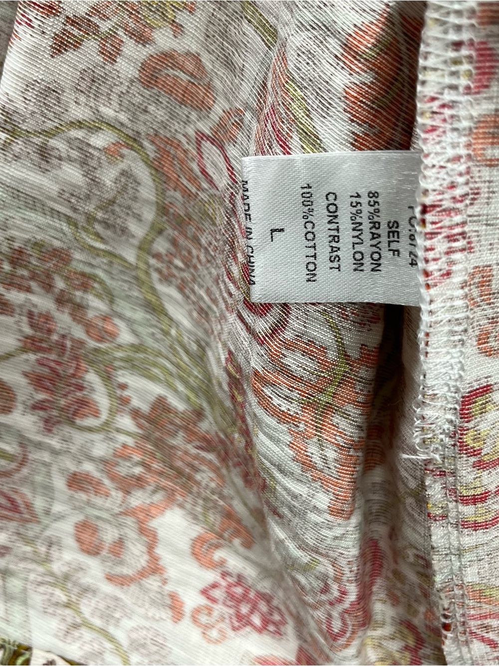 GiGiO Boho Paisley Floral Tiered Dress Puff Sleeve Pockets L - Picture 10 of 12